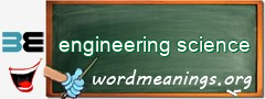 WordMeaning blackboard for engineering science